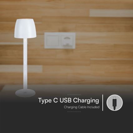 LED Dimbar uppladdningsbar touch bordslampa LED/3W/5V 3000K 1800 mAh vit
