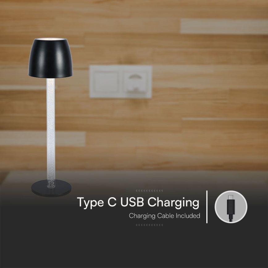 LED Dimbar uppladdningsbar touch bordslampa LED/3W/5V 3000K 1800 mAh vit