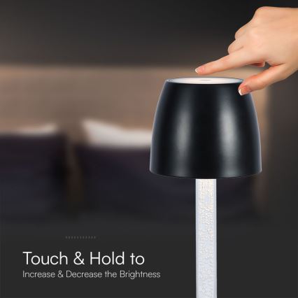 LED Dimbar uppladdningsbar touch bordslampa LED/3W/5V 3000K 1800 mAh vit