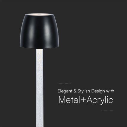 LED Dimbar uppladdningsbar touch bordslampa LED/3W/5V 3000K 1800 mAh vit