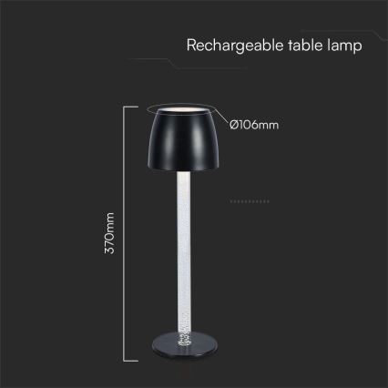 LED Dimbar uppladdningsbar touch bordslampa LED/3W/5V 3000K 1800 mAh vit