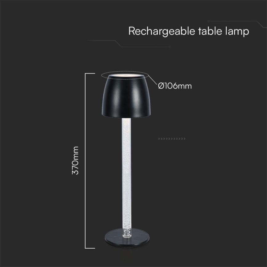 LED Dimbar uppladdningsbar touch bordslampa LED/3W/5V 3000K 1800 mAh vit