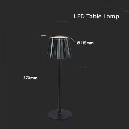 LED Dimbar uppladdningsbar touch bordslampa LED/4W/5V 3000-6000K 1800 mAh svart