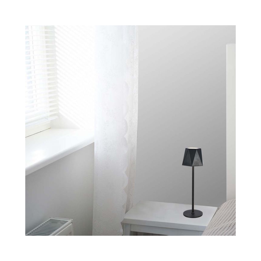 LED Dimbar uppladdningsbar touch bordslampa LED/4W/5V 3000-6000K 1800 mAh svart