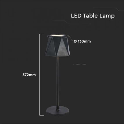 LED Dimbar uppladdningsbar touch bordslampa LED/4W/5V 3000-6000K 1800 mAh svart