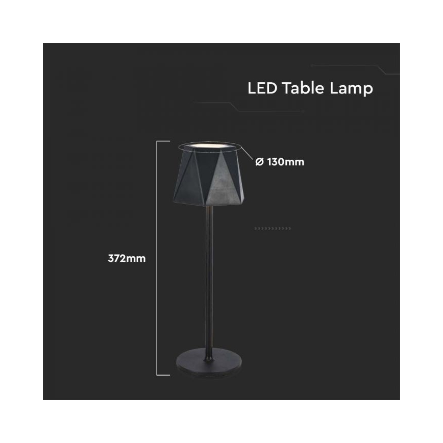 LED Dimbar uppladdningsbar touch bordslampa LED/4W/5V 3000-6000K 1800 mAh svart