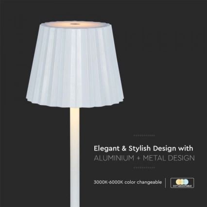 LED Dimbar uppladdningsbar touch bordslampa LED/4W/5V 3000-6000K 1800 mAh vit