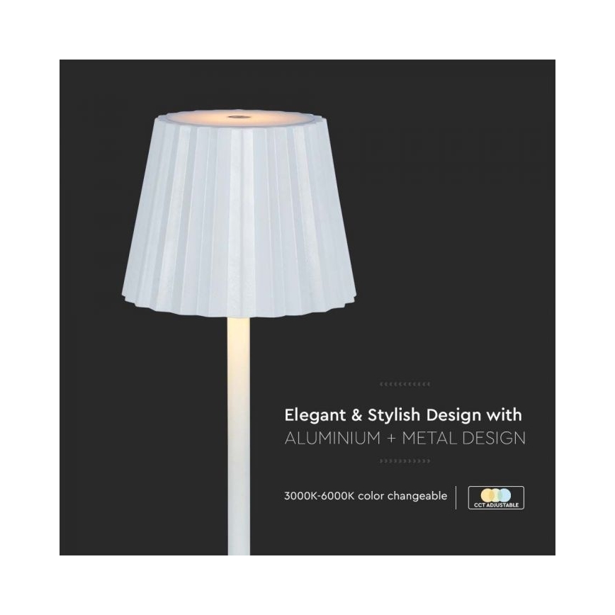 LED Dimbar uppladdningsbar touch bordslampa LED/4W/5V 3000-6000K 1800 mAh vit