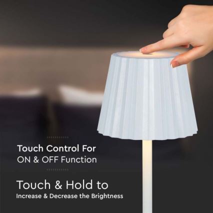 LED Dimbar uppladdningsbar touch bordslampa LED/4W/5V 3000-6000K 1800 mAh vit