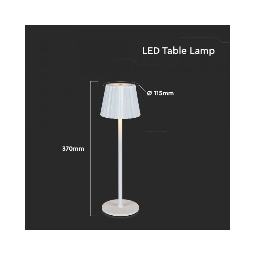 LED Dimbar uppladdningsbar touch bordslampa LED/4W/5V 3000-6000K 1800 mAh vit