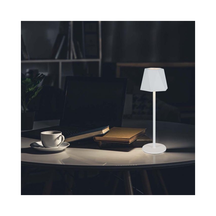 LED Dimbar uppladdningsbar touch bordslampa LED/4W/5V 3000-6000K 1800 mAh vit