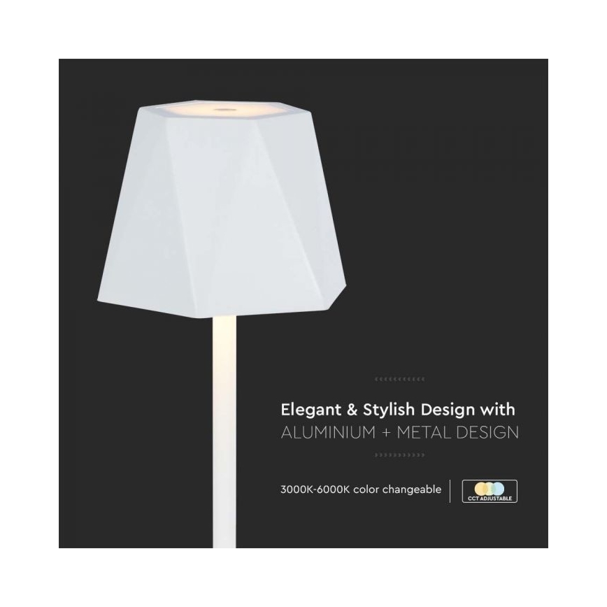 LED Dimbar uppladdningsbar touch bordslampa LED/4W/5V 3000-6000K 1800 mAh vit