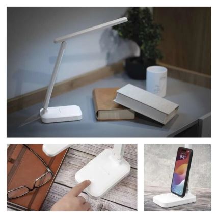 LED Ljusreglerad uppladdningsbar bordslampa LED/5W/3,7V 3000K/4000K/6500K 800mAh vit