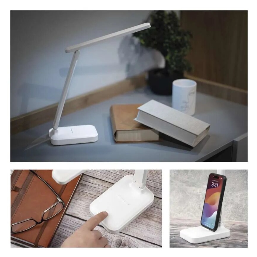 LED Ljusreglerad uppladdningsbar bordslampa LED/5W/3,7V 3000K/4000K/6500K 800mAh vit