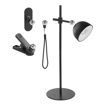 LED Ljusreglerad uppladdningsbar bordslampa magnetisk 04.01.2001 LED/4,2W/3,7V 4000K 1200mAh svart
