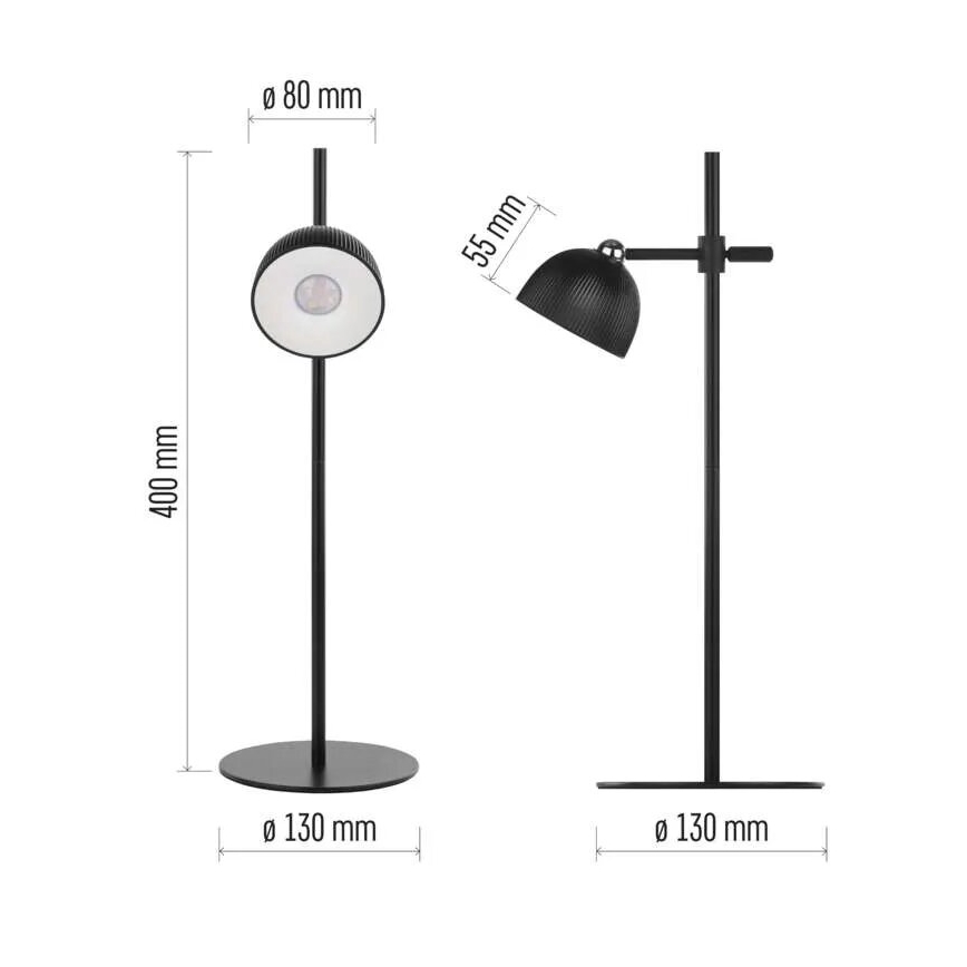 LED Ljusreglerad uppladdningsbar bordslampa magnetisk 04.01.2001 LED/4,2W/3,7V 4000K 1200mAh svart