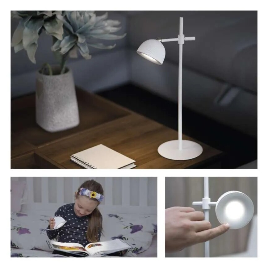 LED Ljusreglerad uppladdningsbar bordslampa magnetisk 04.01.2001 LED/4,2W/3,7V 4000K 1200mAh vit