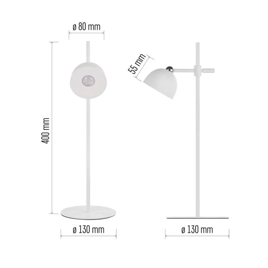 LED Ljusreglerad uppladdningsbar bordslampa magnetisk 04.01.2001 LED/4,2W/3,7V 4000K 1200mAh vit