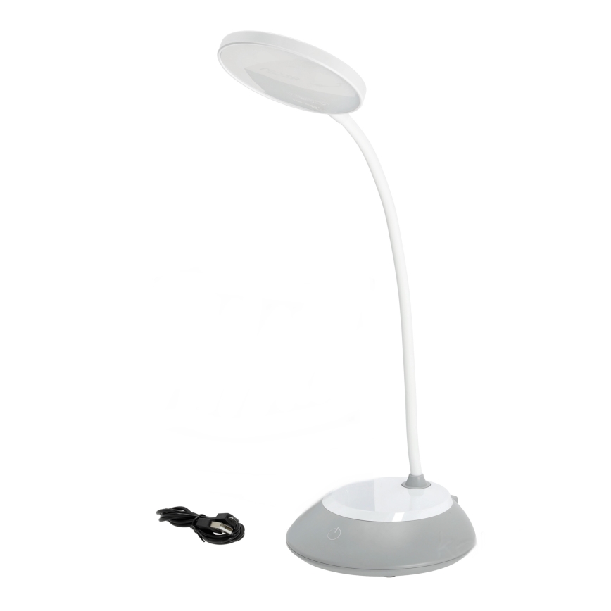 LED Ljusreglerad uppladdningsbar bordslampa VISUA LED/5W/5V 3000-5000K 1200 mAh grå