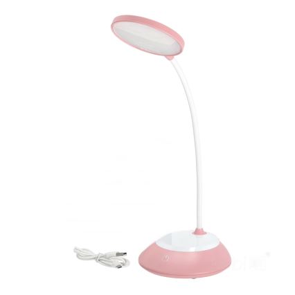 LED Ljusreglerad uppladdningsbar bordslampa VISUA LED/5W/5V 3000-5000K 1200 mAh rosa