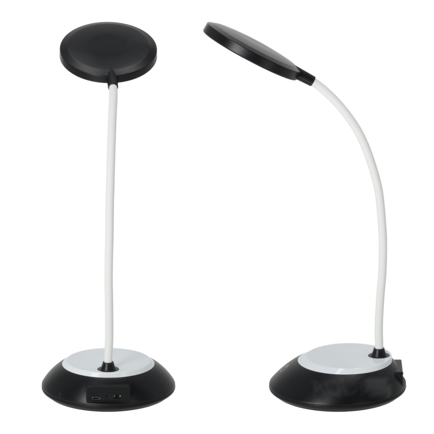 LED Ljusreglerad uppladdningsbar bordslampa VISUA LED/5W/5V 3000-5000K 1200 mAh svart