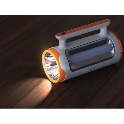 LED Ljusreglerad uppladdningsbar ficklampa 2i1 med strömbanksfunktion LED/5W/230V 3500 mAh