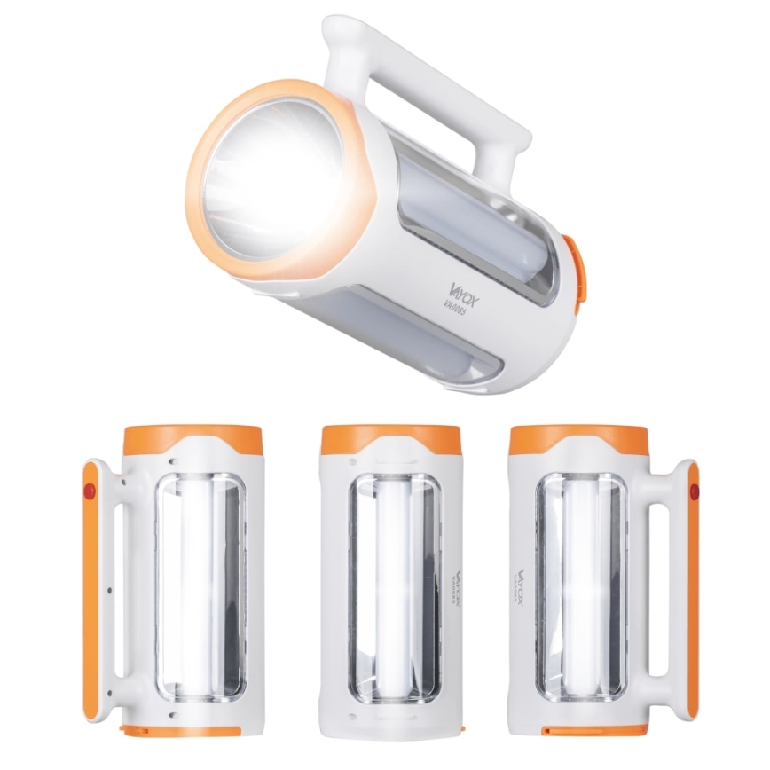 LED Ljusreglerad uppladdningsbar ficklampa 2i1 med strömbanksfunktion LED/5W/230V 3500 mAh