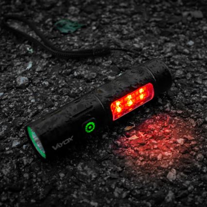 LED Ljusreglerad uppladdningsbar ficklampa med en rött ljus LED/5W/5V IPX4 250 glansig 2000 mAh