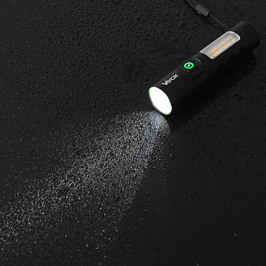 LED Ljusreglerad uppladdningsbar ficklampa med en rött ljus LED/5W/5V IPX4 250 glansig 2000 mAh