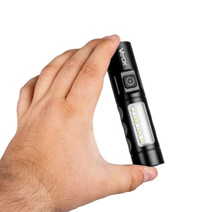 LED Ljusreglerad uppladdningsbar ficklampa med en rött ljus LED/5W/5V IPX4 250 glansig 2000 mAh