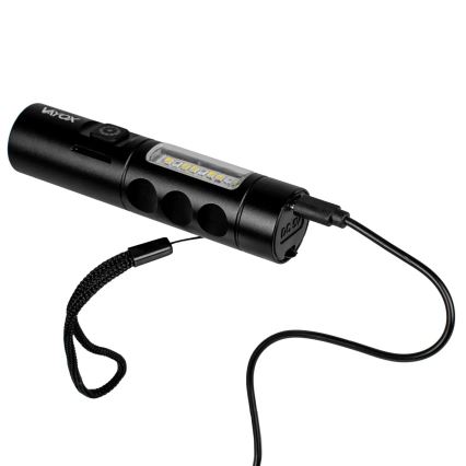 LED Ljusreglerad uppladdningsbar ficklampa med en rött ljus LED/5W/5V IPX4 250 glansig 2000 mAh