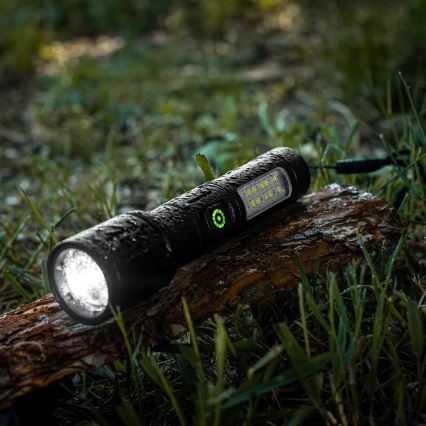 LED Ljusreglerad uppladdningsbar ficklampa med en rött ljus LED/5W/5V IPX4 260 glansig 2000 mAh