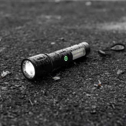 LED Ljusreglerad uppladdningsbar ficklampa med en rött ljus LED/5W/5V IPX4 260 glansig 2000 mAh