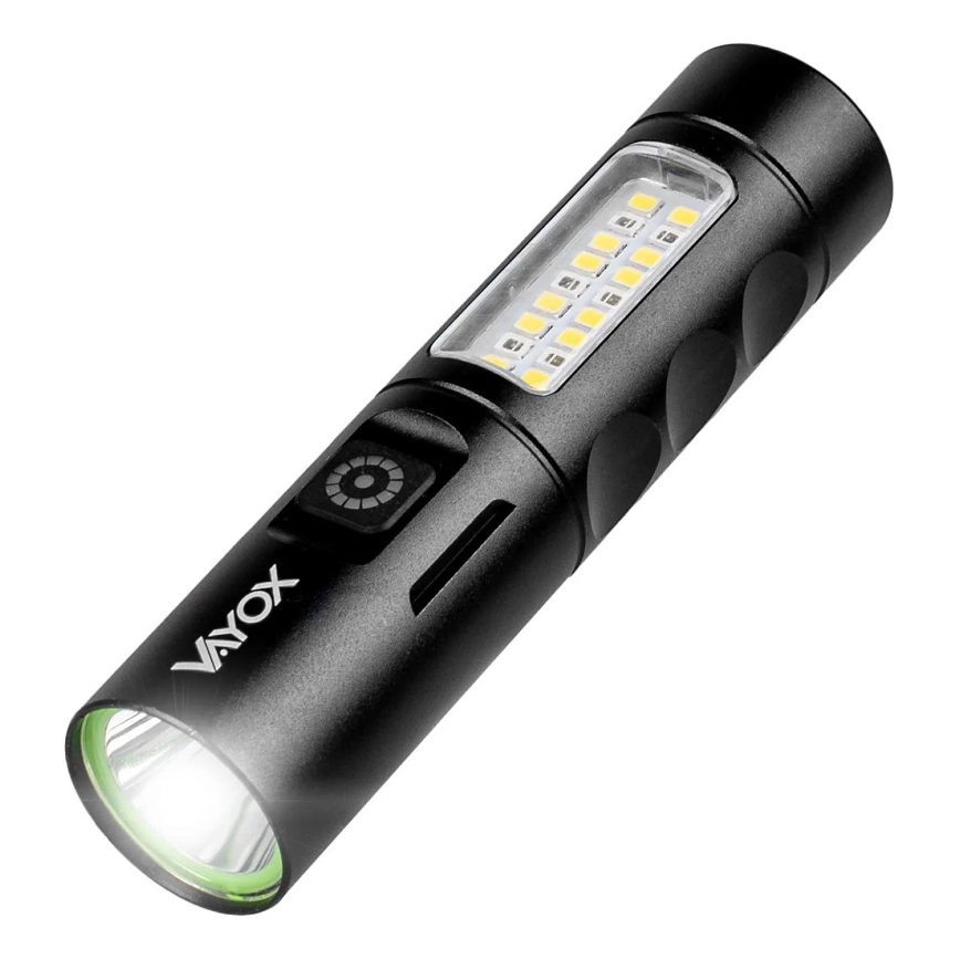 LED Ljusreglerad uppladdningsbar ficklampa med en rött ljus LED/5W/5V IPX4 250 glansig 2000 mAh