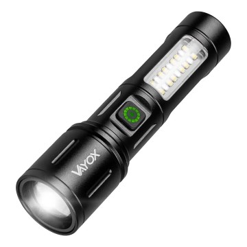 LED Ljusreglerad uppladdningsbar ficklampa med en rött ljus LED/5W/5V IPX4 260 glansig 2000 mAh
