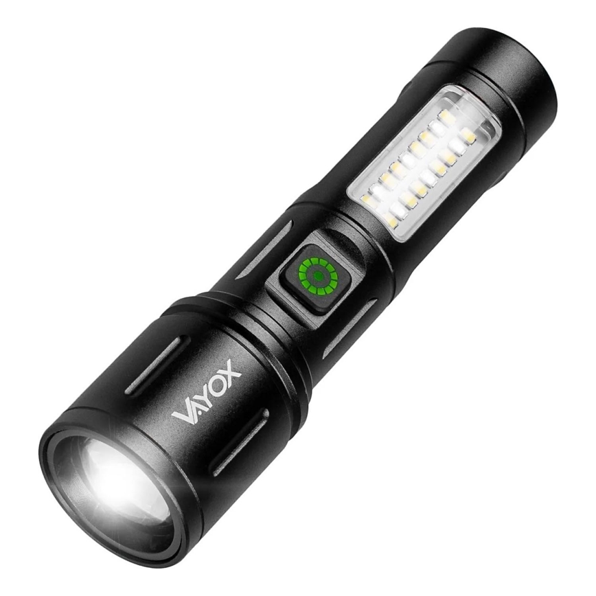 LED Ljusreglerad uppladdningsbar ficklampa med en rött ljus LED/5W/5V IPX4 260 glansig 2000 mAh