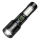 LED Ljusreglerad uppladdningsbar ficklampa med en rött ljus LED/5W/5V IPX4 260 glansig 2000 mAh