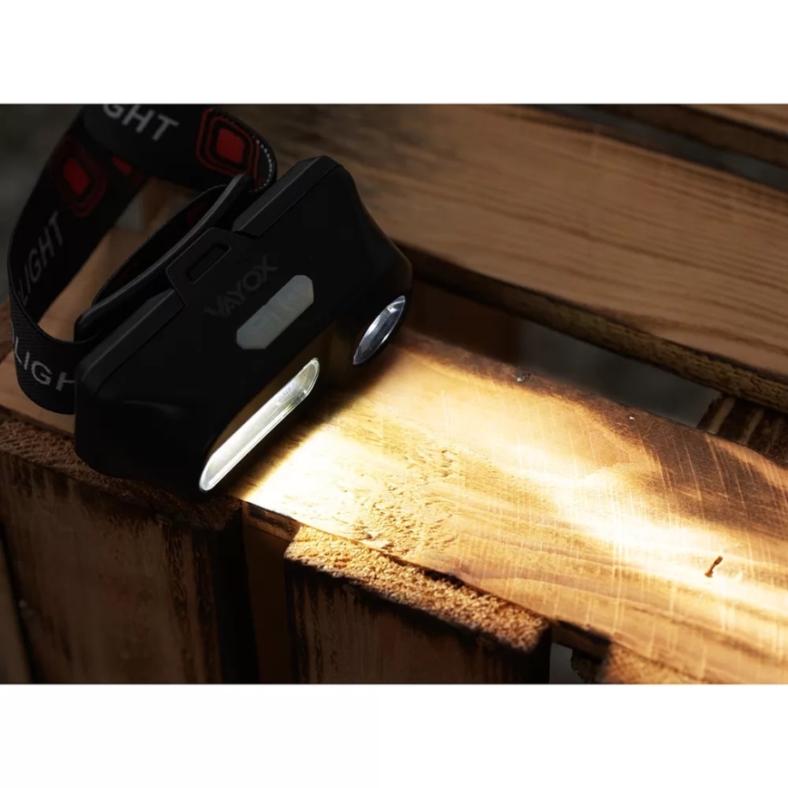 LED Ljusreglerad uppladdningsbar pannlampa 2xLED/5V IP44 210 glansig 2000 mAh