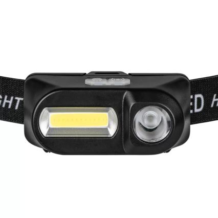 LED Ljusreglerad uppladdningsbar pannlampa 2xLED/5V IP44 210 glansig 2000 mAh