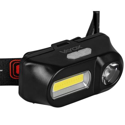 LED Ljusreglerad uppladdningsbar pannlampa 2xLED/5V IP44 210 glansig 2000 mAh