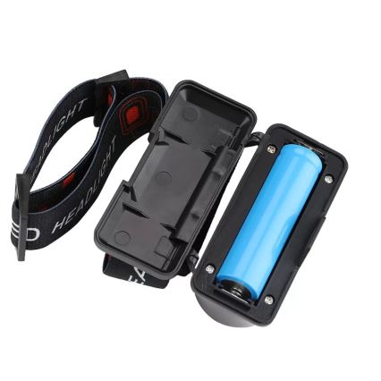 LED Ljusreglerad uppladdningsbar pannlampa 2xLED/5V IP44 210 glansig 2000 mAh