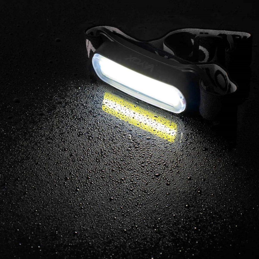 LED Ljusreglerad uppladdningsbar pannlampa LED/5V IPX4 300 glansig 1200 mAh