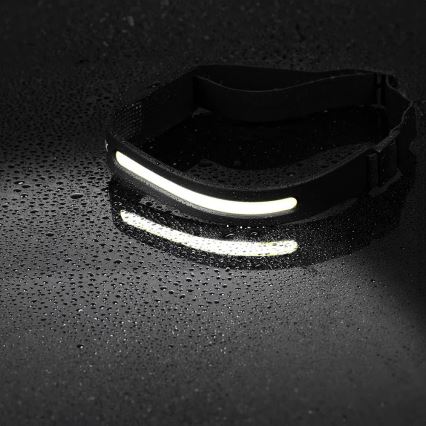 LED Ljusreglerad uppladdningsbar pannlampa med sensor 2xLED/5V IP44 350 glansig 1200 mAh