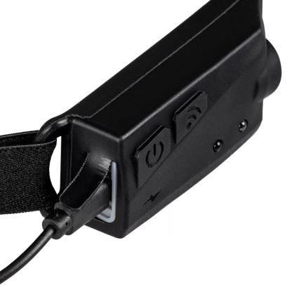LED Ljusreglerad uppladdningsbar pannlampa med sensor 2xLED/5V IP44 350 glansig 1200 mAh