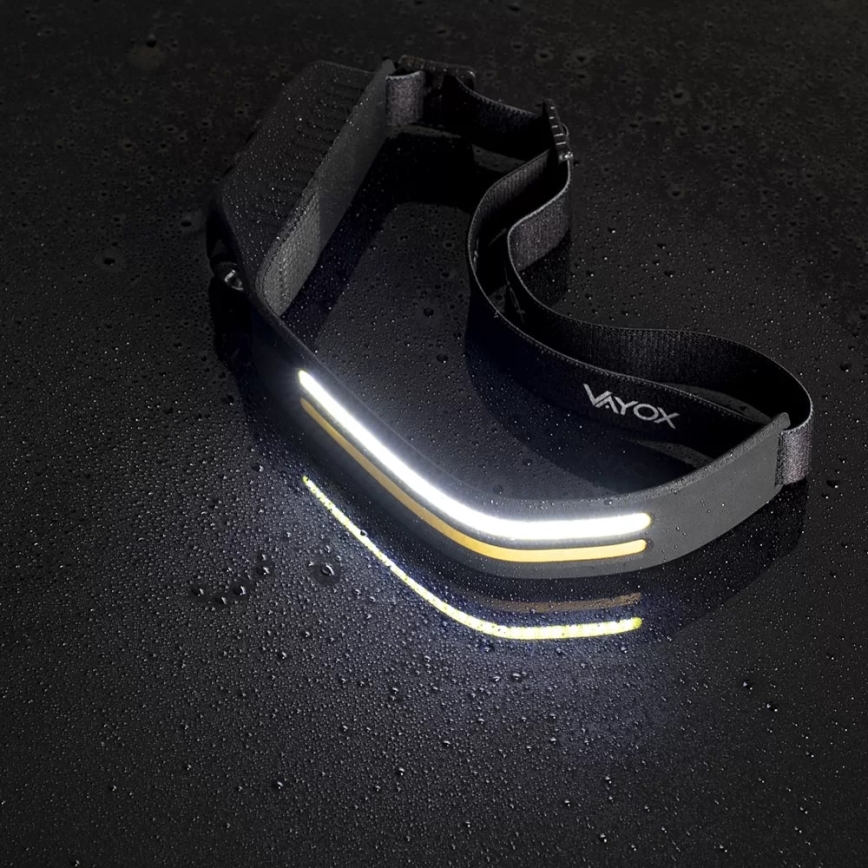 LED Ljusreglerad uppladdningsbar pannlampa med sensor 3xLED/5V IP44 300 glansig 1200 mAh