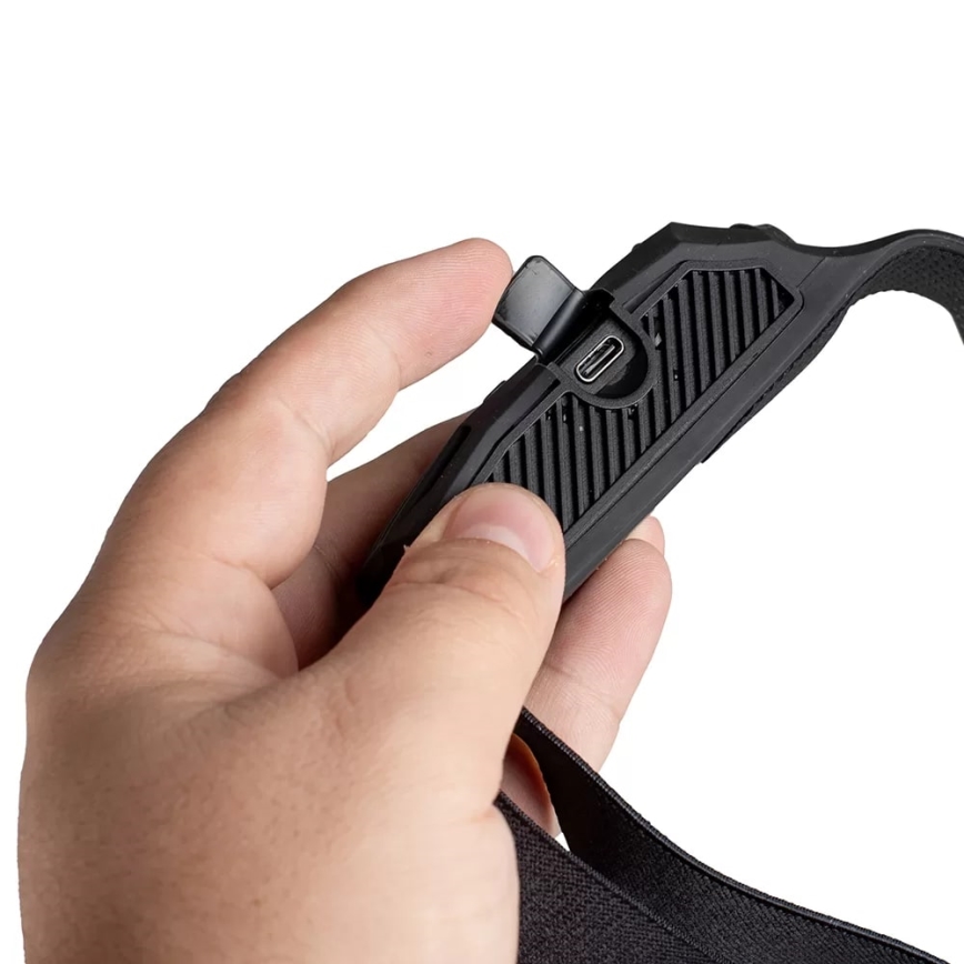 LED Ljusreglerad uppladdningsbar pannlampa med sensor 3xLED/5V IP44 300 glansig 1200 mAh