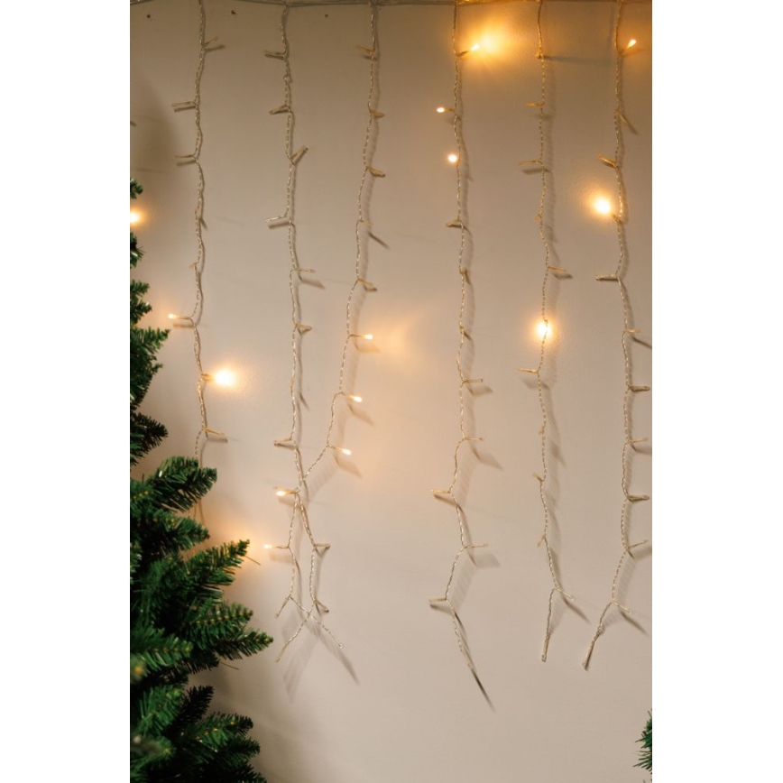 LED Ljusreglerad utomhus Julgardin CURTAIN 360xLED/8,4W/230V 2x2 m IP44 varm vit + fjärrkontroll