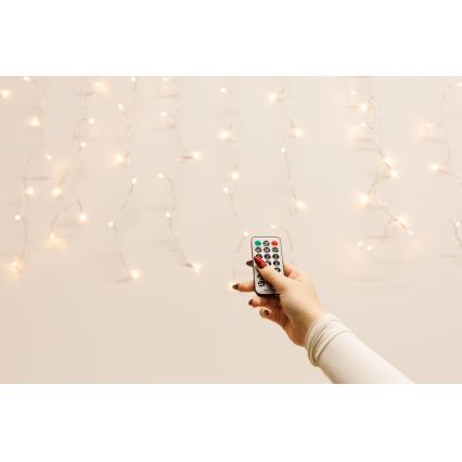 LED Ljusreglerad utomhus Julgardin CURTAIN 360xLED/8,4W/230V 2x2 m IP44 varm vit + fjärrkontroll