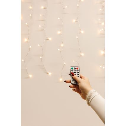 LED Ljusreglerad utomhus Julgardin CURTAIN 360xLED/8,4W/230V 2x2 m IP44 varm vit + fjärrkontroll