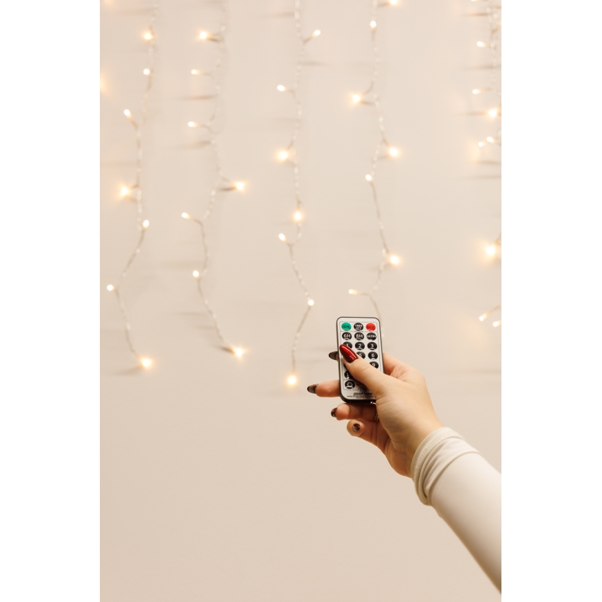 LED Ljusreglerad utomhus Julgardin CURTAIN 360xLED/8,4W/230V 2x2 m IP44 varm vit + fjärrkontroll